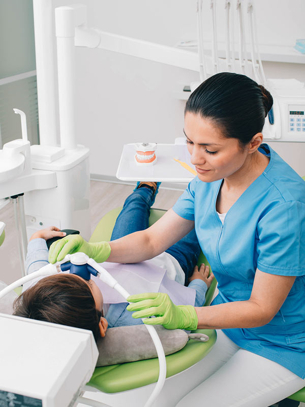 young patient getting sedated